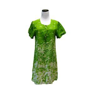 Dee Dee's tropical print green shirt dress